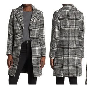 Sam Edelman Two Button Houndstooth Plaid Long Blazer Coat Women’s Small